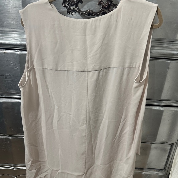 MM. Lafleur V-Neck Beige Plus Size Tapered Blouse - Picture 3 of 3